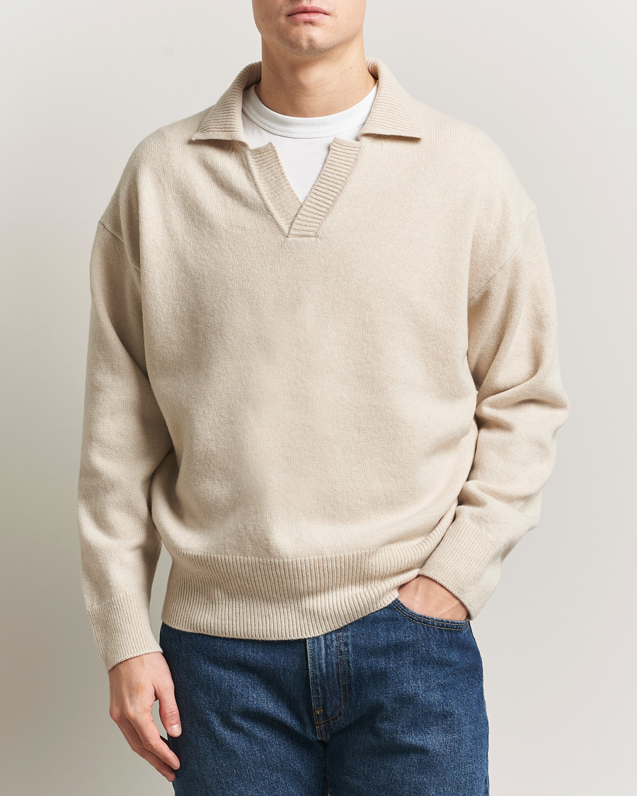 Herren | Pullover | BOSS BLACK | Ucari Wool Knitted Polo Open White