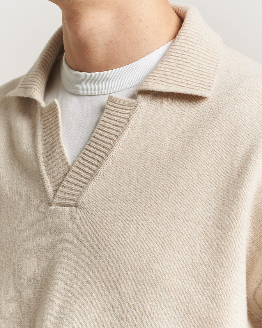 Herren | Pullover | BOSS BLACK | Ucari Wool Knitted Polo Open White