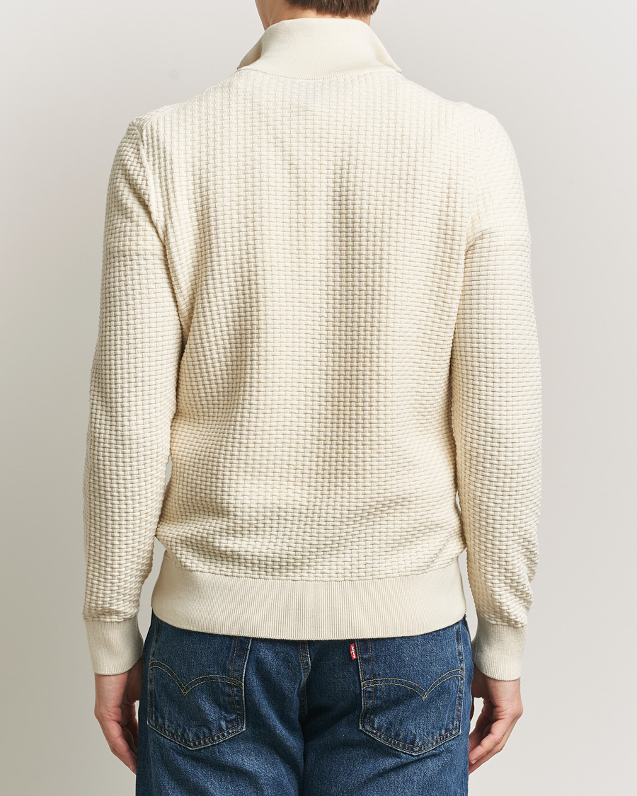 Herren | Pullover | BOSS BLACK | Ulicio Structured Knitted Half Zip Open White