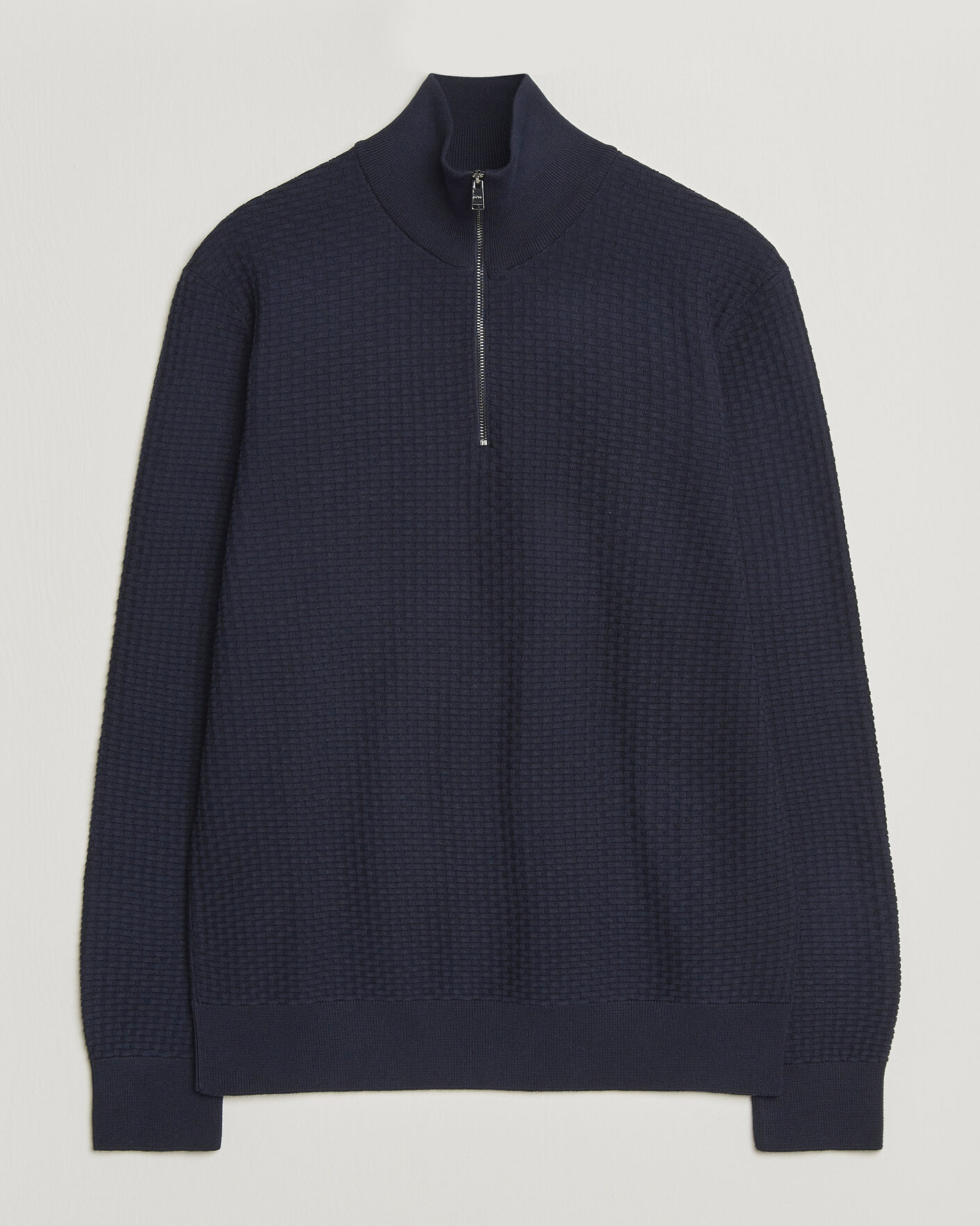 Herren | Pullover | BOSS BLACK | Ulicio Structured Knitted Half Zip Dark Blue