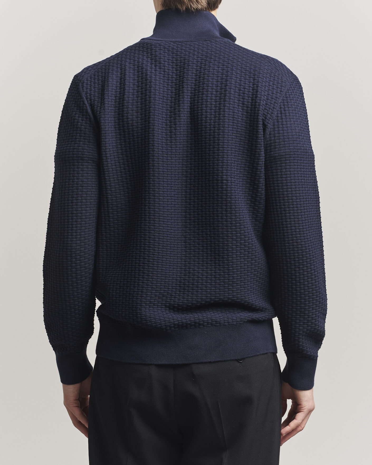 Herren | Pullover | BOSS BLACK | Ulicio Structured Knitted Half Zip Dark Blue