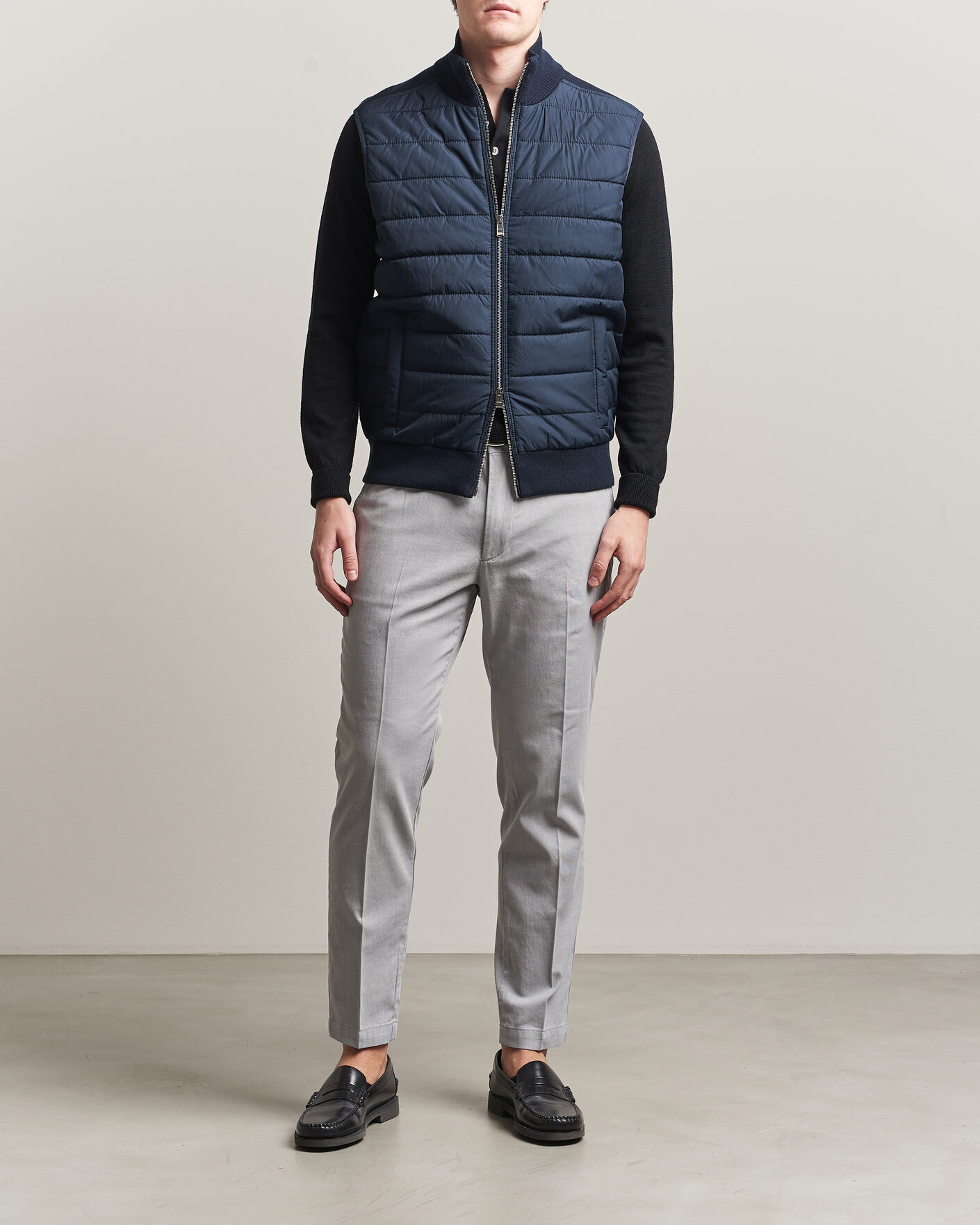 Herren | Westen | BOSS BLACK | Urwin Cotton/Wool Vest Dark Blue