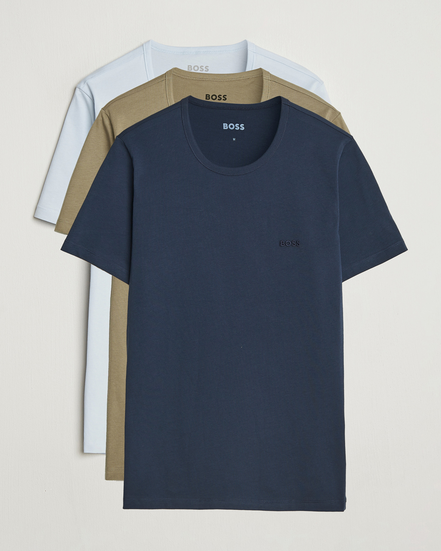 Herren | T-Shirts | BOSS BLACK | 3-Pack Crew Neck T-Shirt Green/Blue/Navy