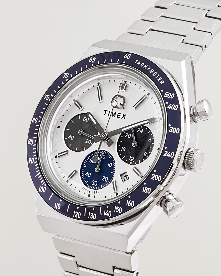 Herren | Timex Q Chronograph Tonal Sub Dials 40mm White Dial | Timex | Q Chronograph Tonal Sub Dials 40mm White Dial