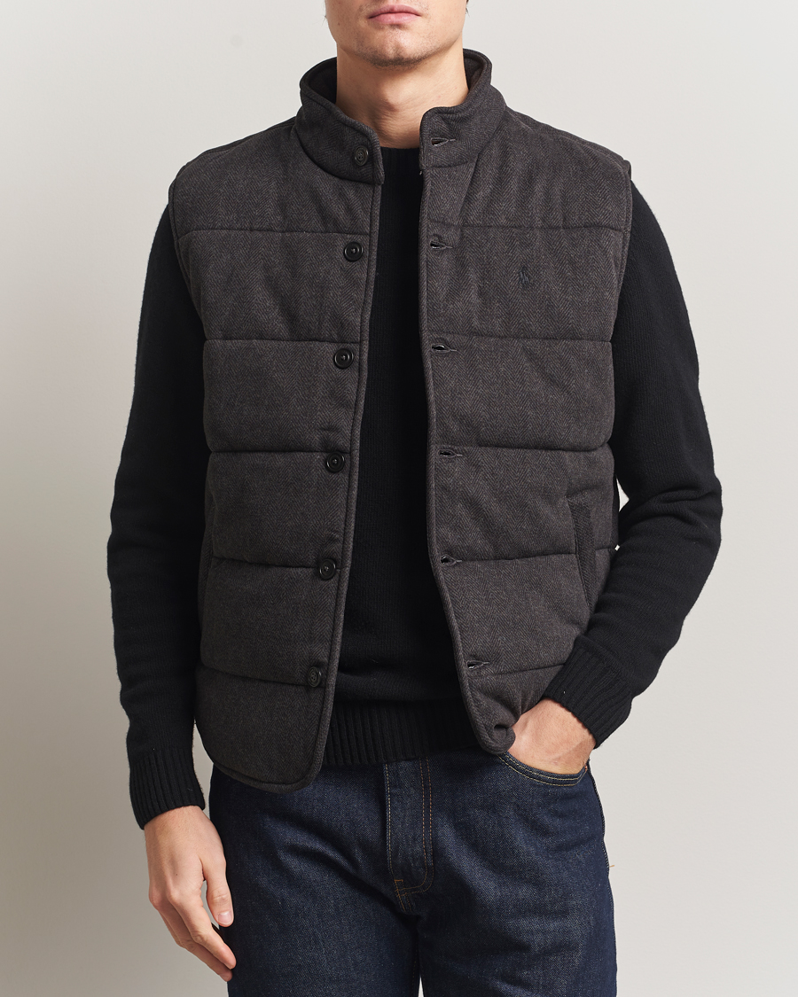 Herren | Westen | Polo Ralph Lauren | Knitted Herringbone Vest Dark Charcoal Heather