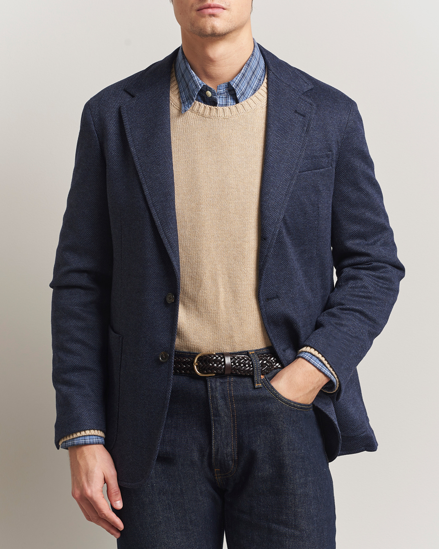 Herren | Sakkos | Polo Ralph Lauren | Herringbone Single Breasted Sportcoat Navy Multi