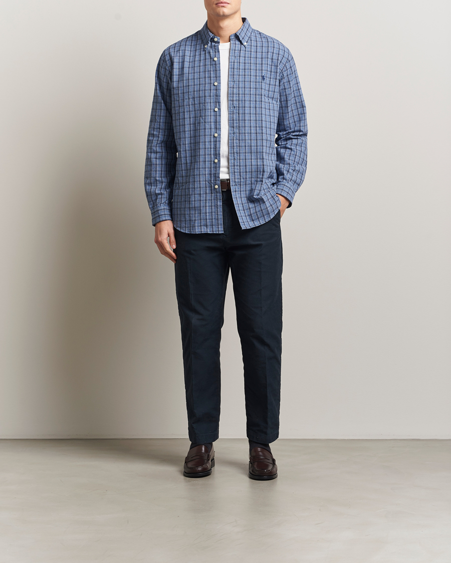 Herren | Hemden | Polo Ralph Lauren | Custom Fit Checked Shirt Blue Heather Multi