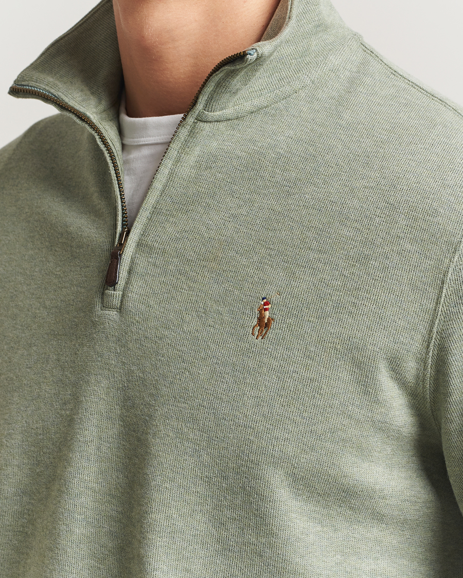 Herren | Pullover | Polo Ralph Lauren | Double Knitted Half Zip Greenery Heather