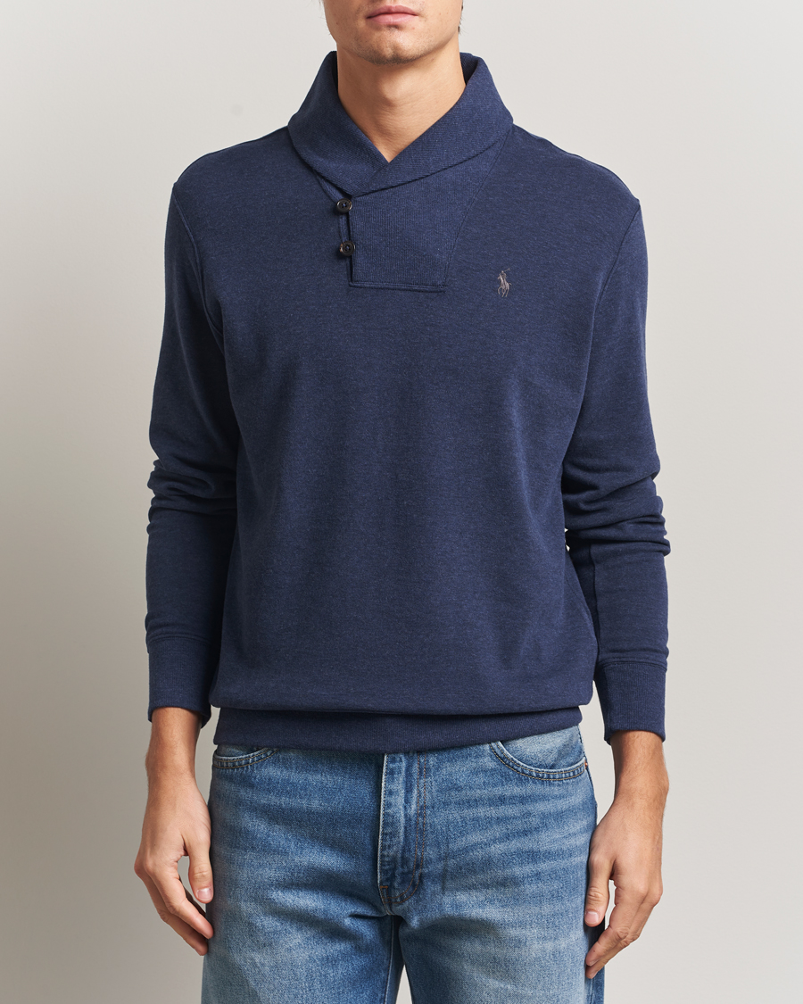 Herren | Pullover | Polo Ralph Lauren | Double Knitted Shawl Collar Sweater Navy Heather
