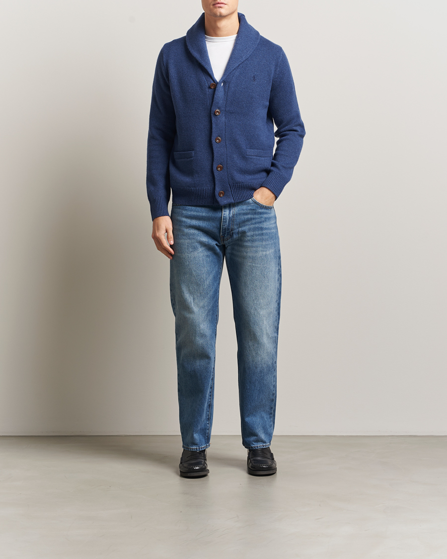 Herren | Pullover | Polo Ralph Lauren | Wool/Cashmere Shawl Collar Cardigan Navy Heather