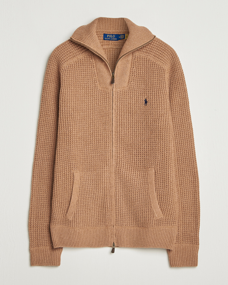 Herren | Pullover | Polo Ralph Lauren | Cotton/Wool Full Zip Brown Sugar Melange