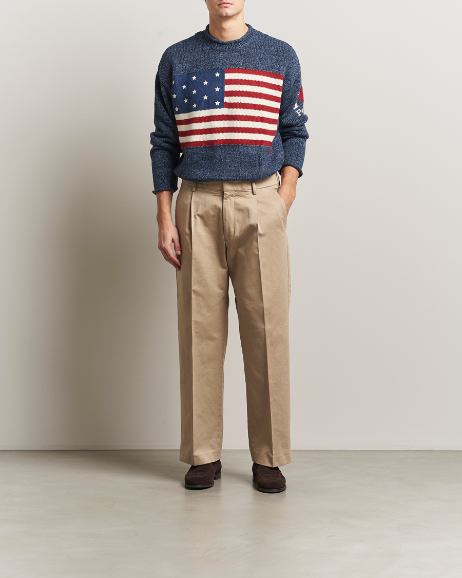 Herren | Pullover | Polo Ralph Lauren | Cotton Flag Sweater Blue Marl