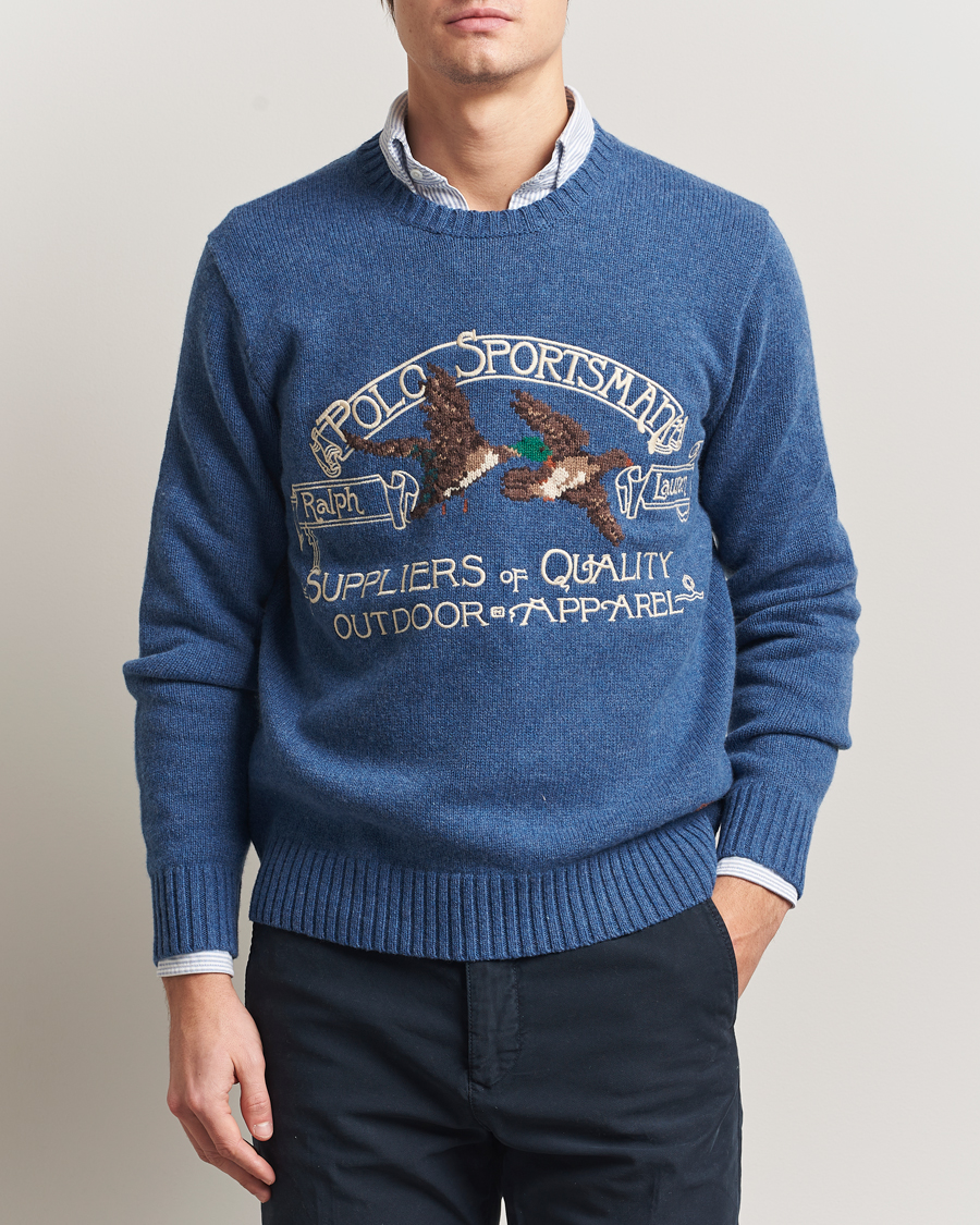 Herren | Pullover | Polo Ralph Lauren | Cotton/Wool Printed Sweater Blue Multi