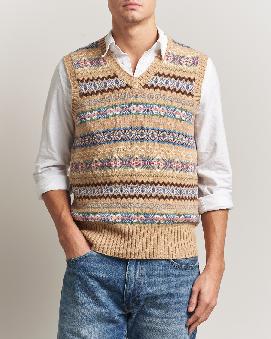 Herren | Pullover | Polo Ralph Lauren | Cotton Wool Long Sleeve Sweater Tan Multi