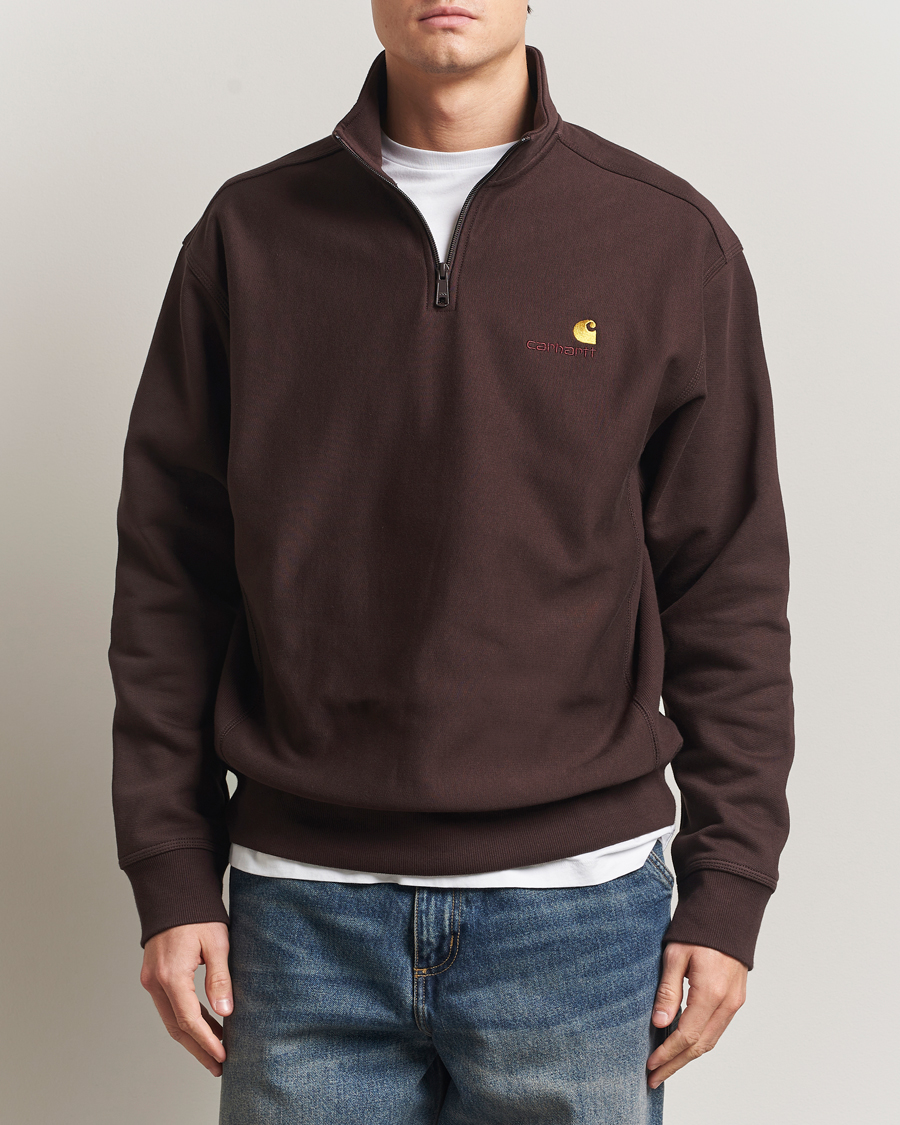 Herren | Pullover | Carhartt WIP | Half Zip American Script Sweat Palisander