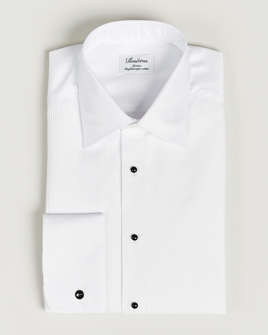 Herren | Hemden | Stenströms | Slimline Open Smoking Shirt White