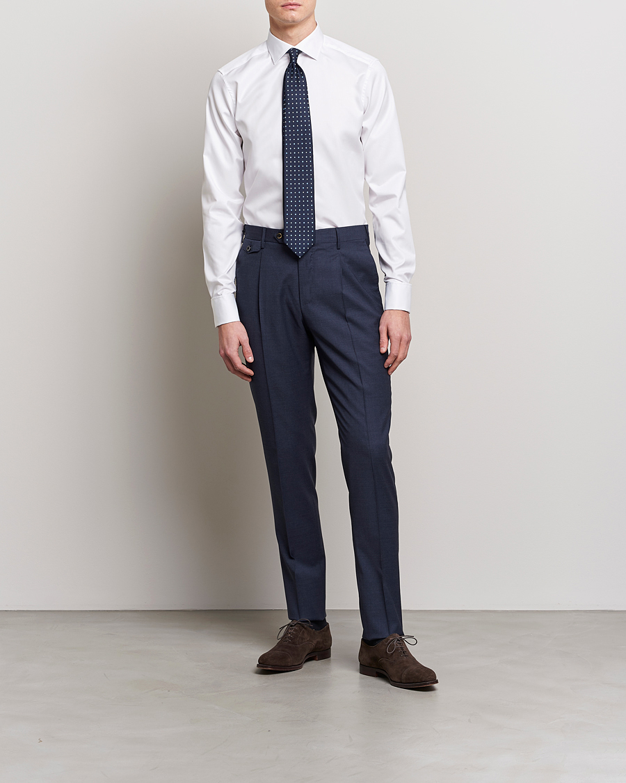 Herren | Hemden | Stenströms | Superslim Double Cuff Cotton Shirt White
