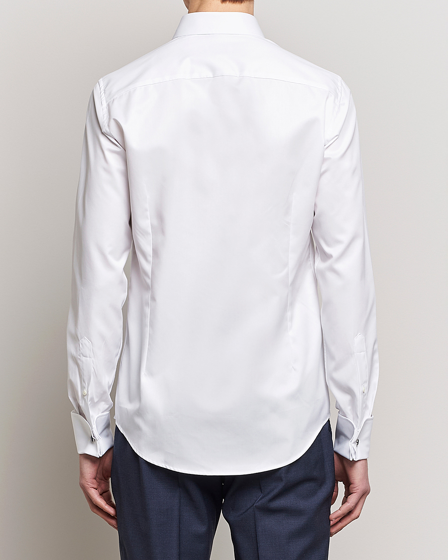 Herren | Hemden | Stenströms | Superslim Double Cuff Cotton Shirt White