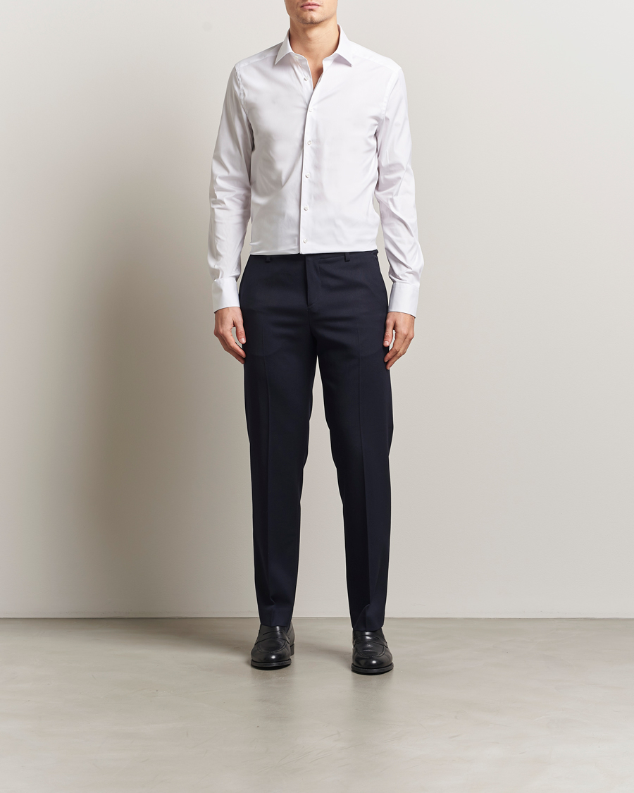 Herren | Hemden | Stenströms | Slimline Cotton Stretch Shirt White