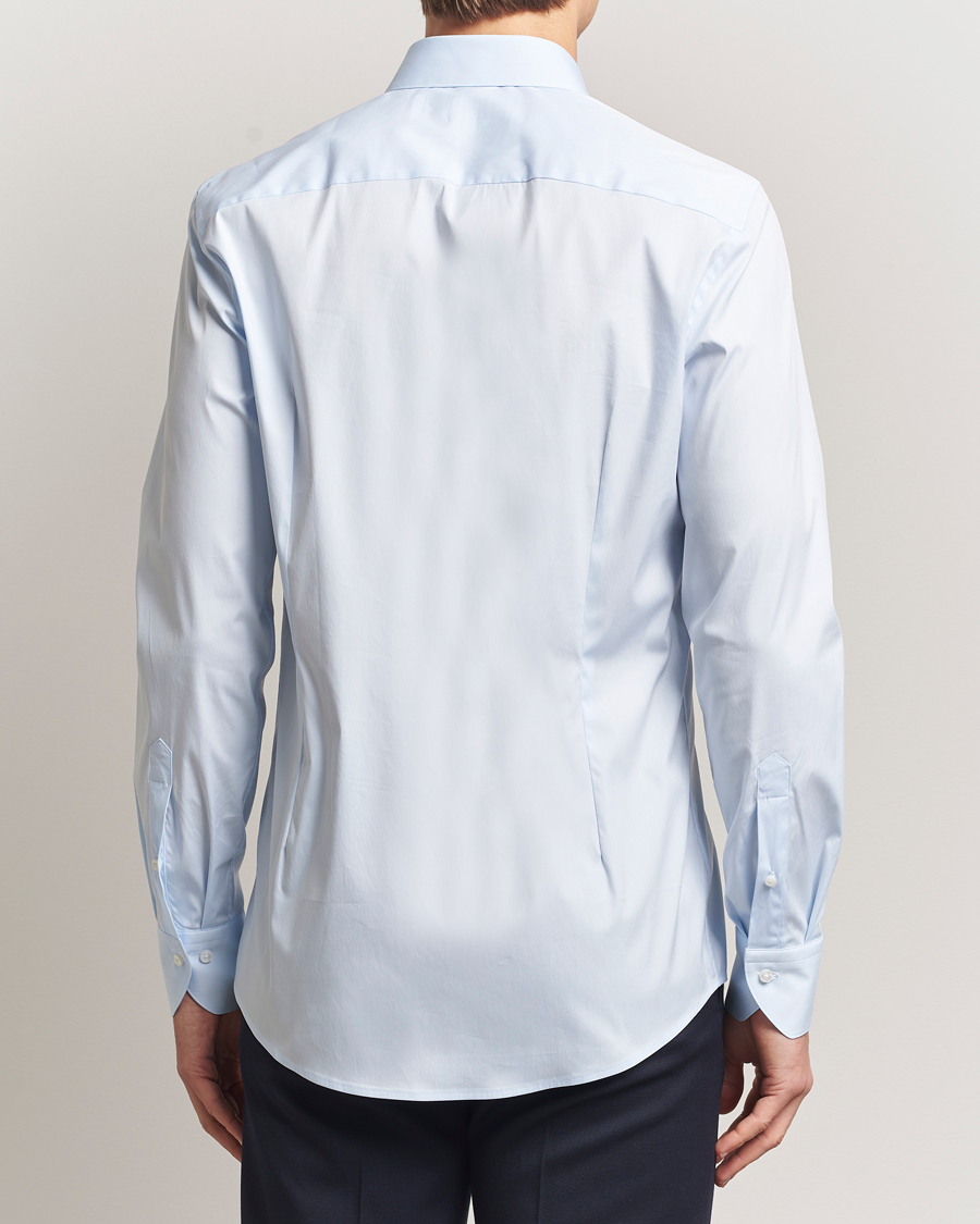 Herren | Hemden | Stenströms | Slimline Cotton Stretch Shirt Light Blue