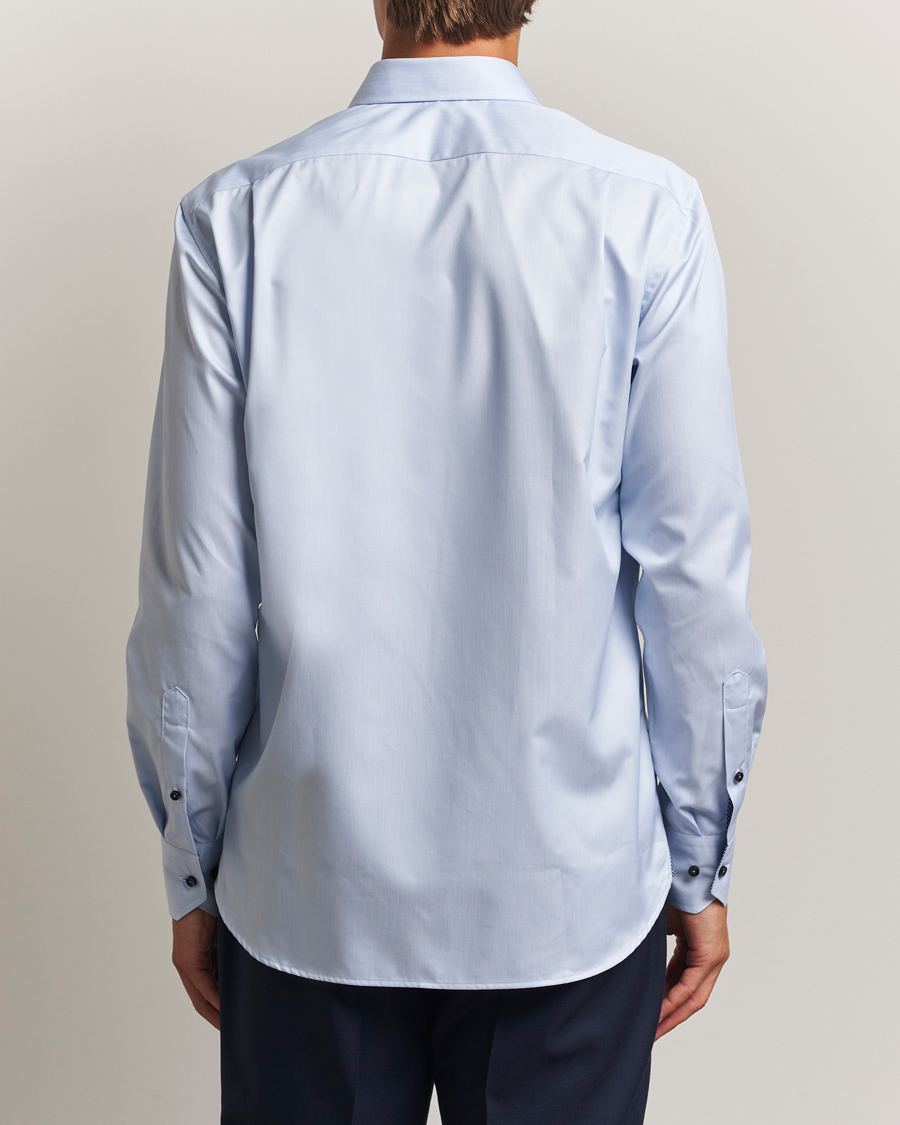Herren | Hemden | Stenströms | Regular Fit Contrast Cotton Shirt White/Blue