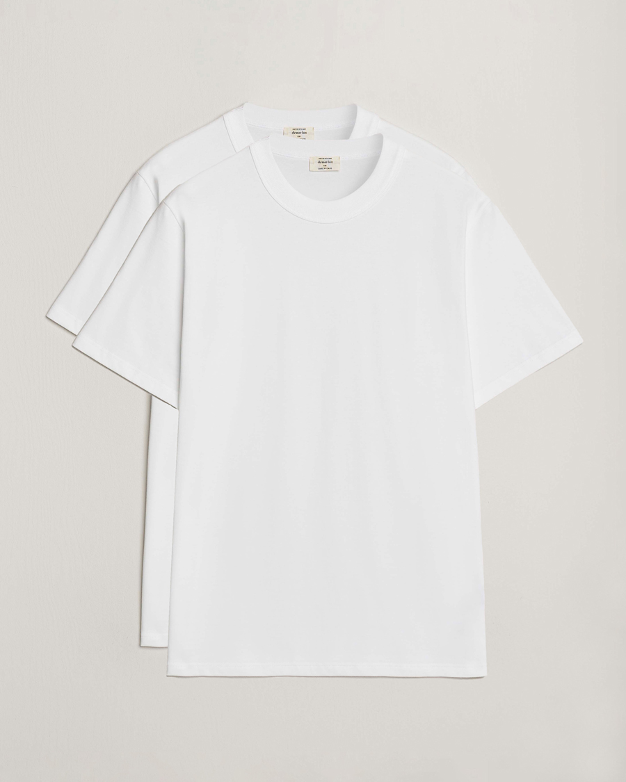 Herren | T-Shirts | Armor Lux for Care of Carl | 2-Pack Heritage Callac T-Shirt White/White