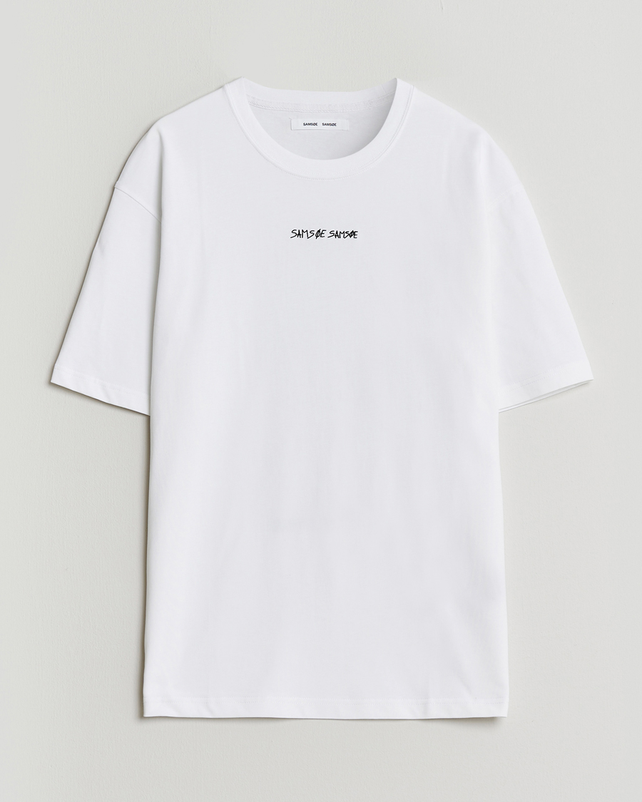 Herren | T-Shirts | Samsøe Samsøe | Dinner Printed Crew Neck T-Shirt White