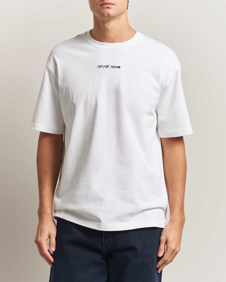 Herren | T-Shirts | Samsøe Samsøe | Dinner Printed Crew Neck T-Shirt White