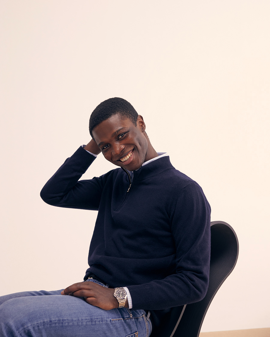 Herren | Pullover | Oscar Jacobson | Patton Wool Half-Zip Navy