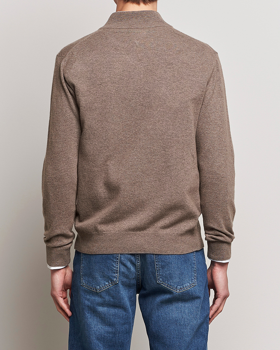 Herren | Pullover | Oscar Jacobson | Patton Wool Half-Zip Beige