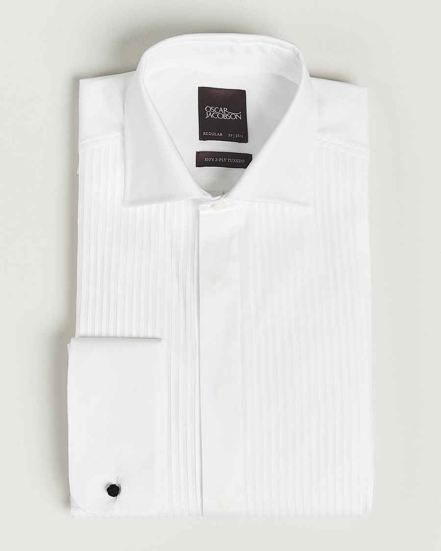 Herren | Hemden | Oscar Jacobson | Reg Fit Cut Away Tuxedo Double Cuff White