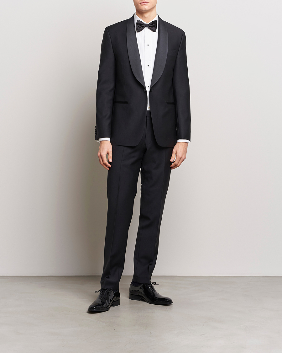 Herren | Sakkos | Oscar Jacobson | Figaro Wool Tuxedo Blazer Black