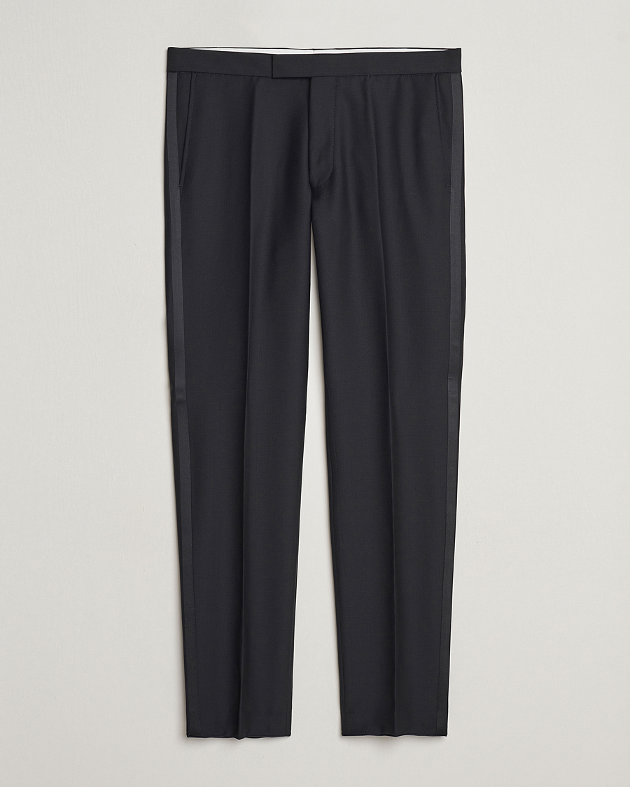 Herren | Hosen | Oscar Jacobson | Denz Wool Tuxedo Trousers Black