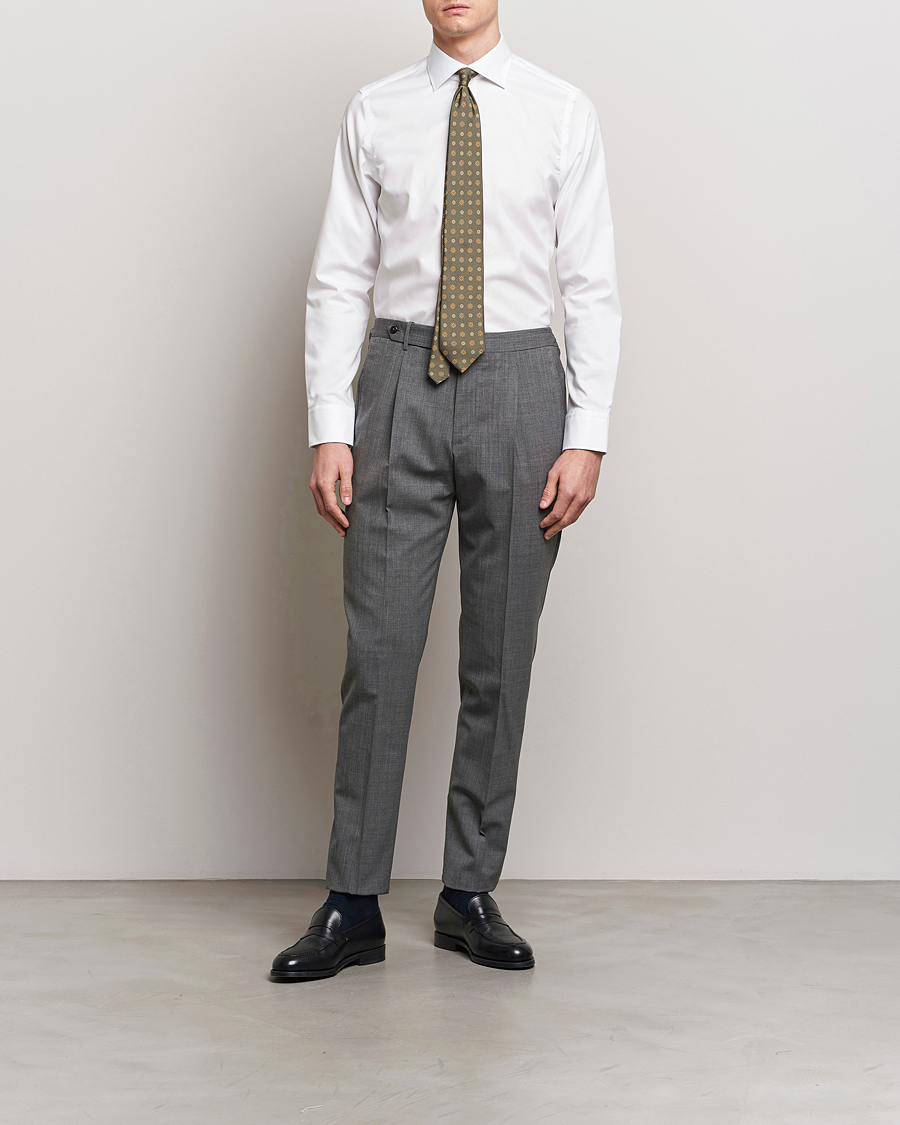 Herren | Hemden | Oscar Jacobson | Slim Fit Cut Away Non Iron Twill White