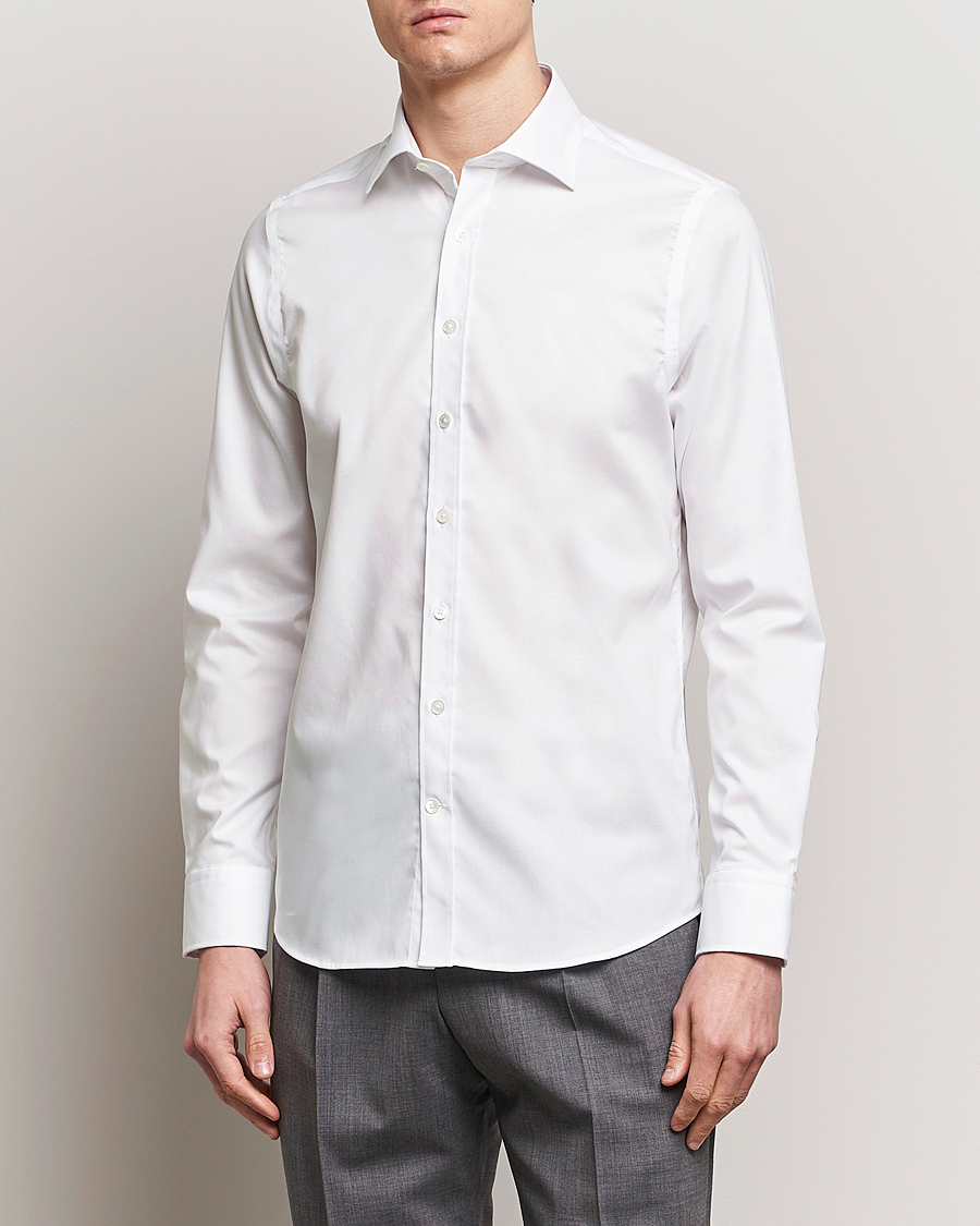 Herren | Hemden | Oscar Jacobson | Slim Fit Cut Away Non Iron Twill White