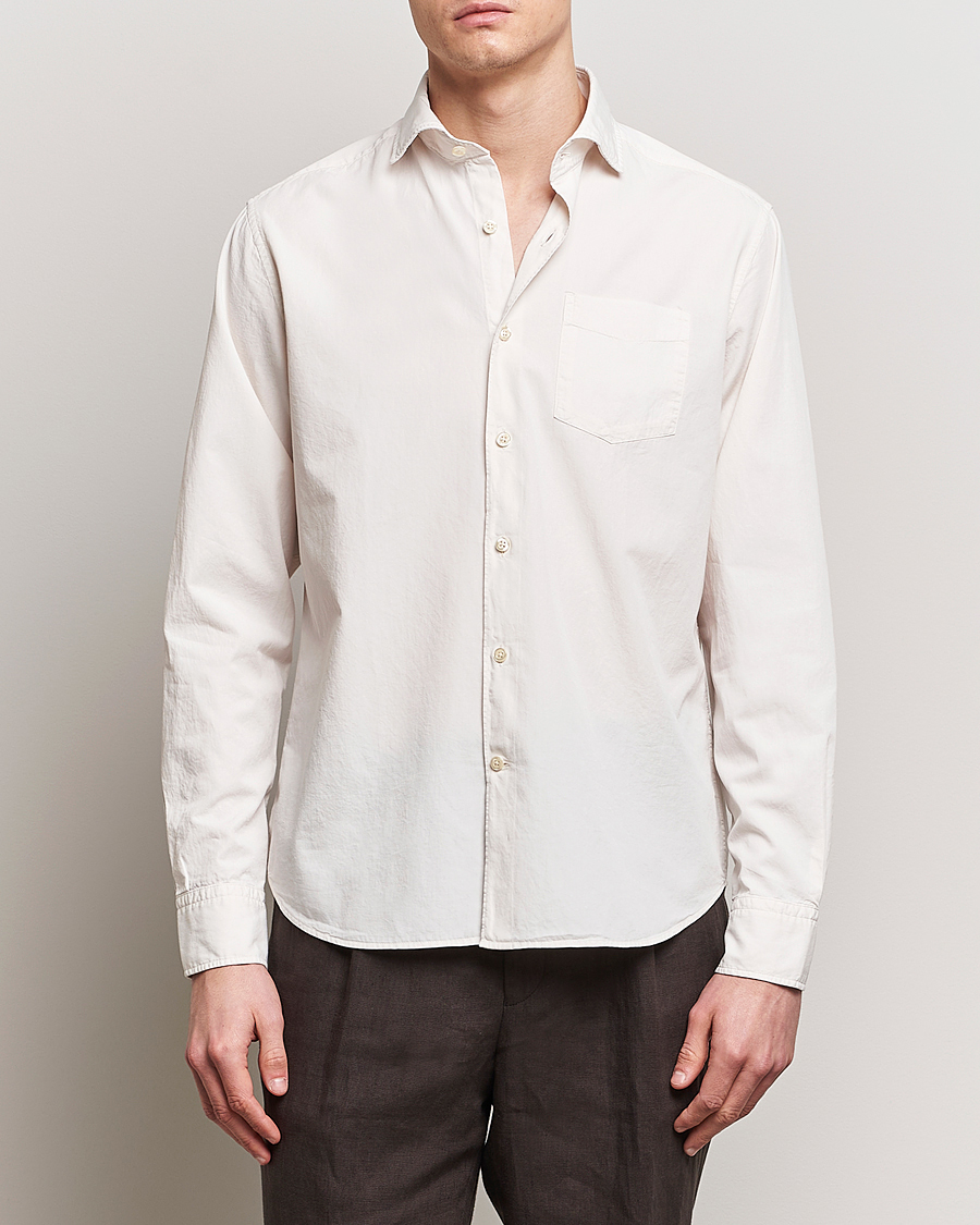 Herren | Hemden | Oscar Jacobson | Reg Fit Wide Spread Collar Twill Ecru White