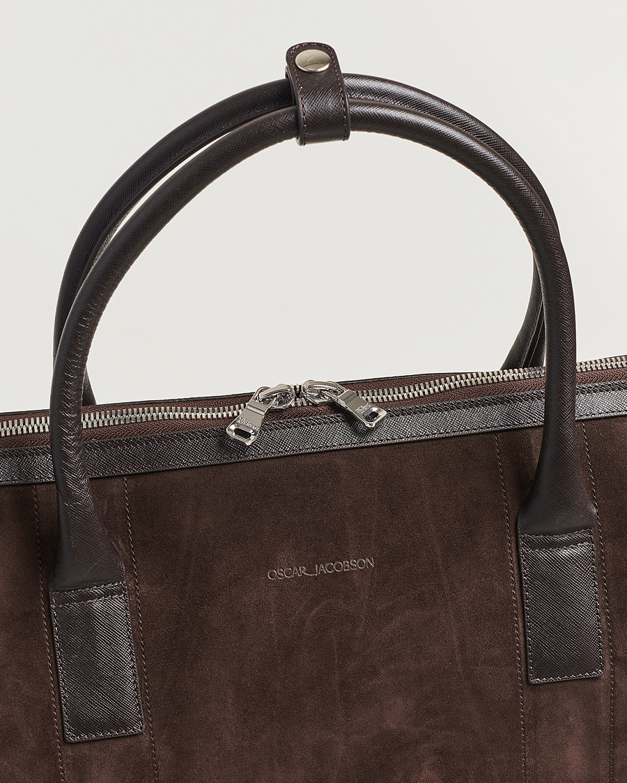 Herren | Taschen | Oscar Jacobson | Weekend Bag Soft Leather Chocolate Brown