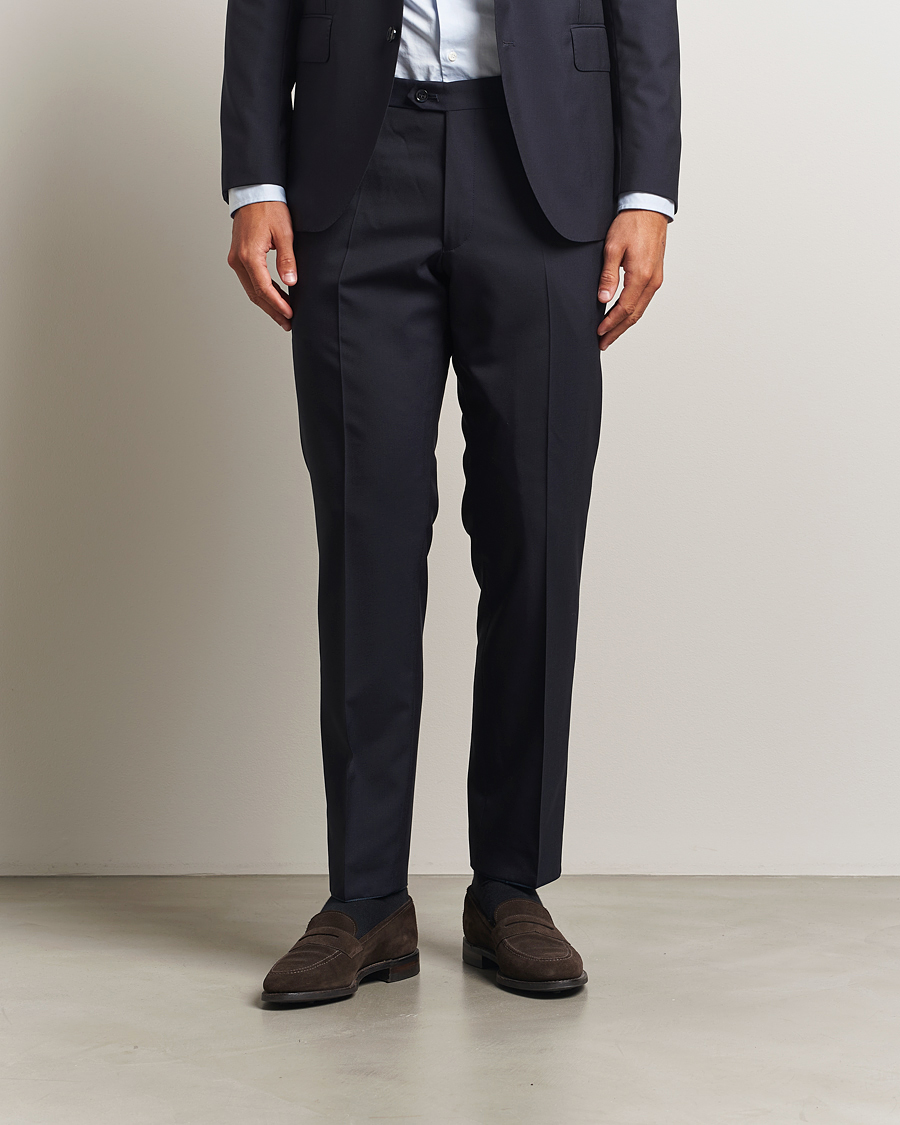 Herren | Hosen | Oscar Jacobson | Dandy Wool Trousers Navy