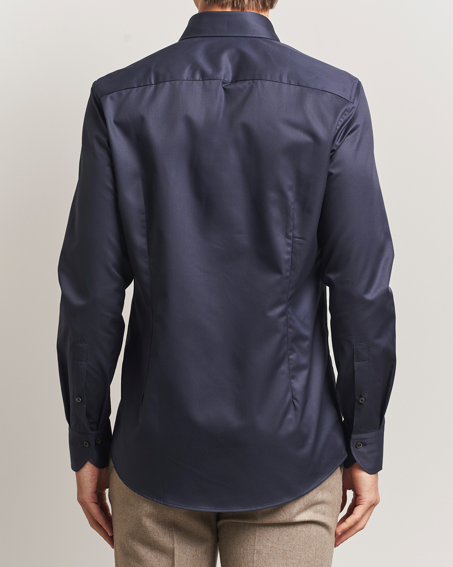 Herren | Hemden | Stenströms | Slimline Extreme Cut Away Shirt Navy