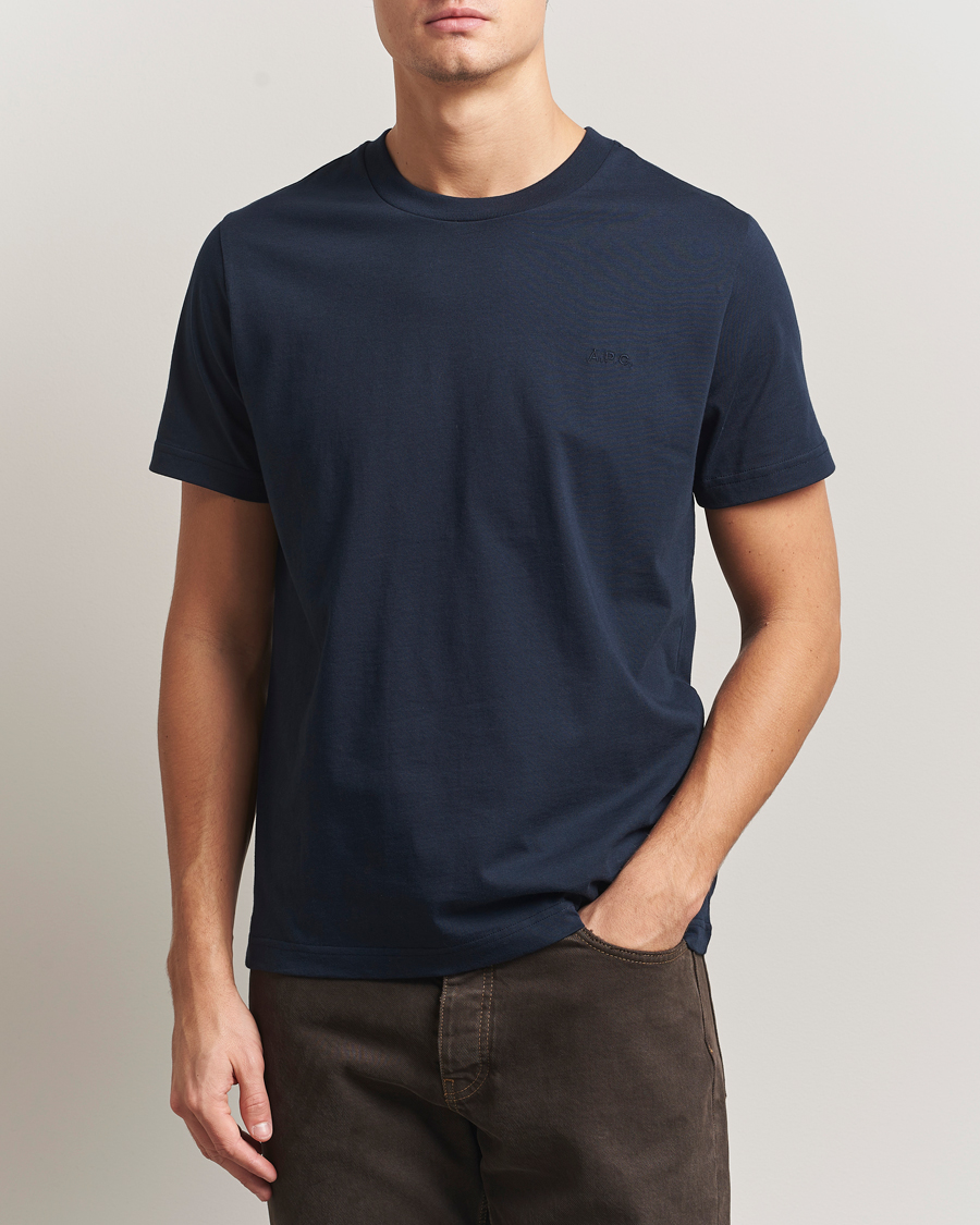 Herren | T-Shirts | A.P.C. | Embroidered APC T-Shirt Dark Navy