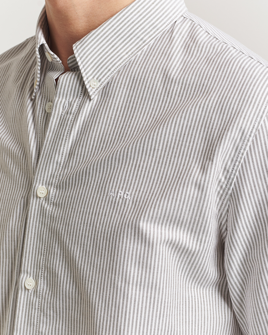 Herren | Hemden | A.P.C. | Greg Striped Oxford Shirt Green/White