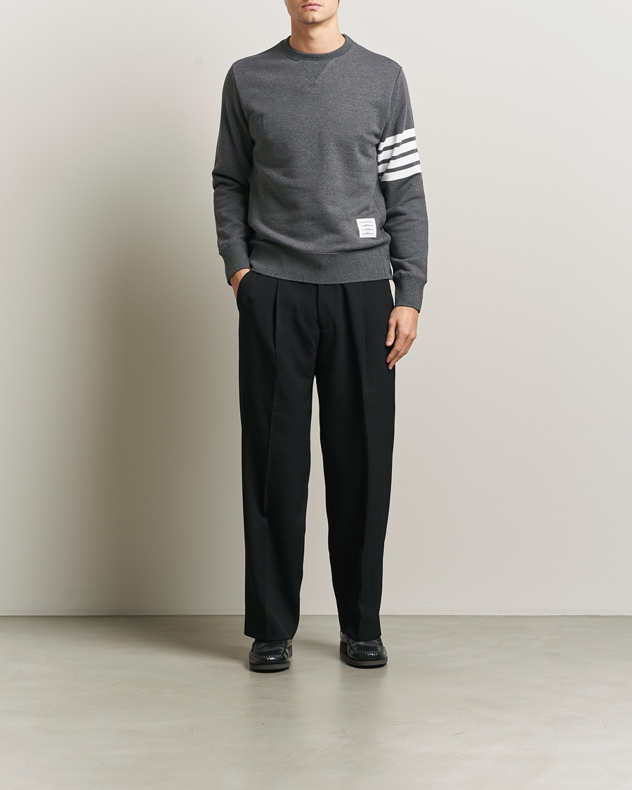Herren | Pullover | Thom Browne | Classic 4 Bar Loopback Sweatshirt Dark Grey