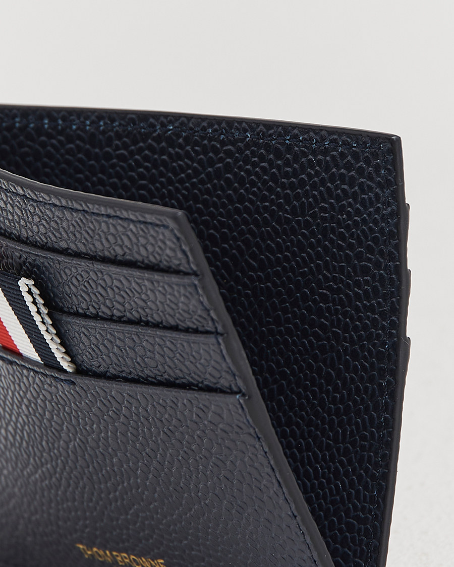 Herren | Geldbörsen | Thom Browne | Pebble Grain Leather Cardholder Navy