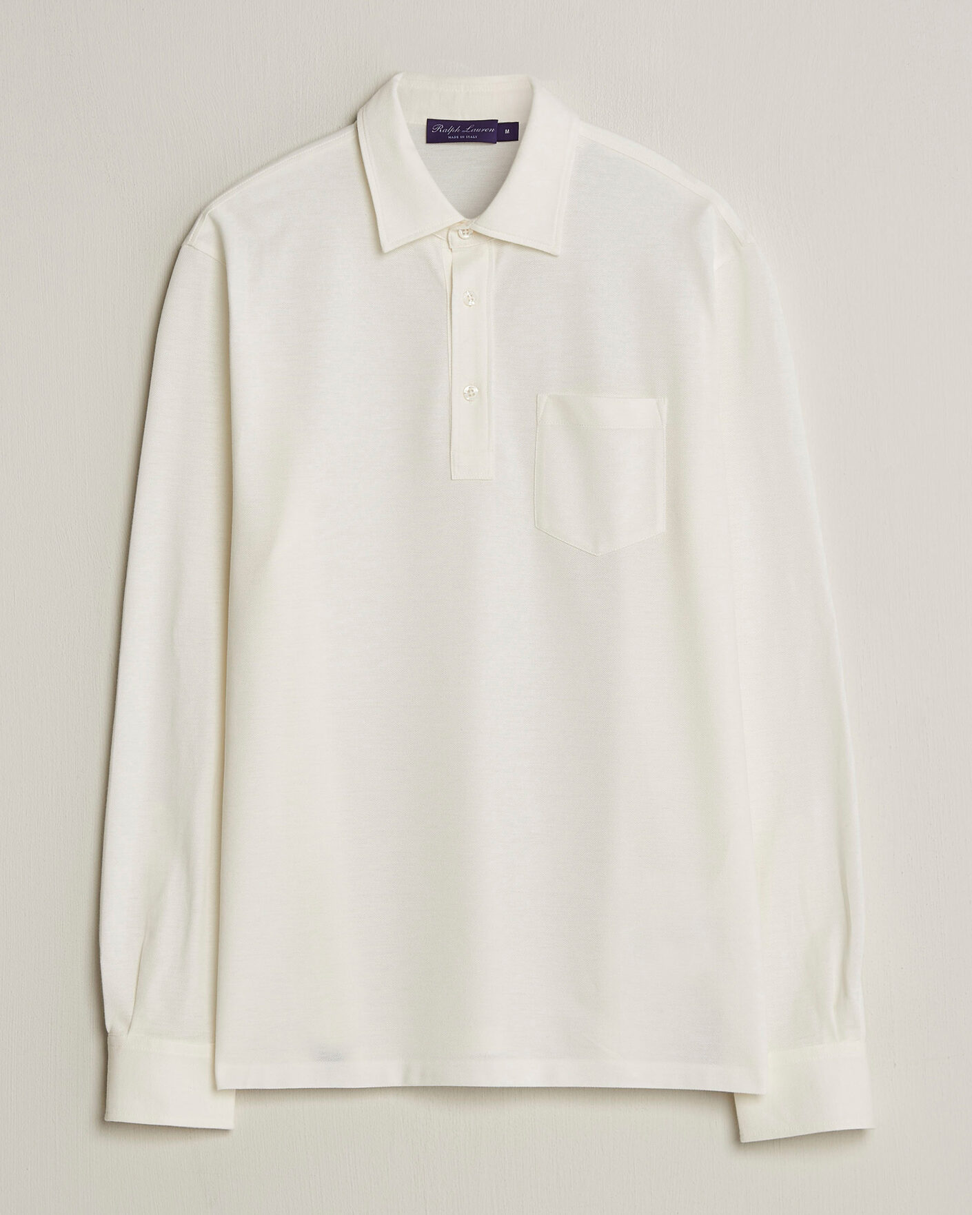Herren | Poloshirts | Ralph Lauren Purple Label | Cotton/Cashmere Long Sleeve Polo Off White