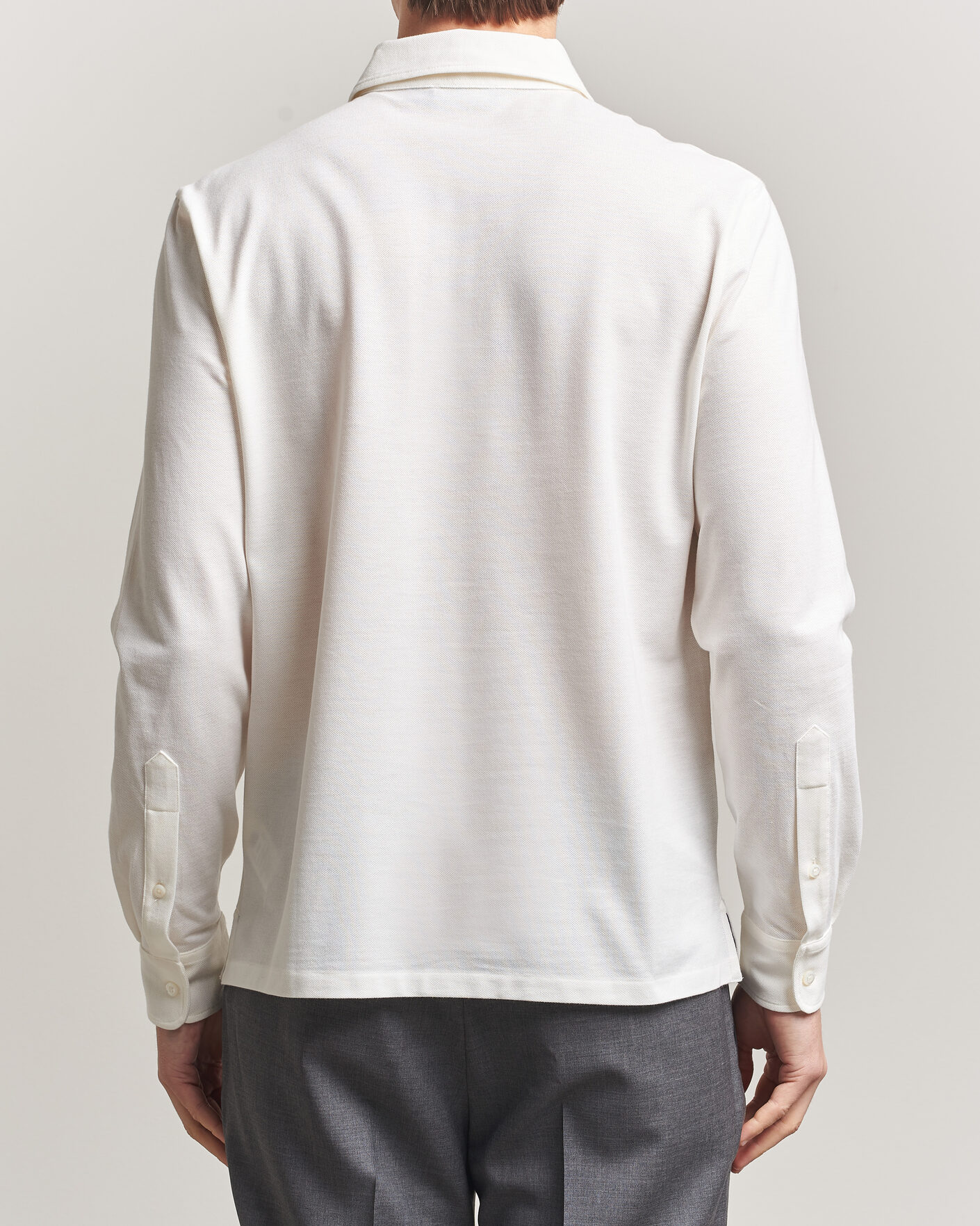Herren | Poloshirts | Ralph Lauren Purple Label | Cotton/Cashmere Long Sleeve Polo Off White