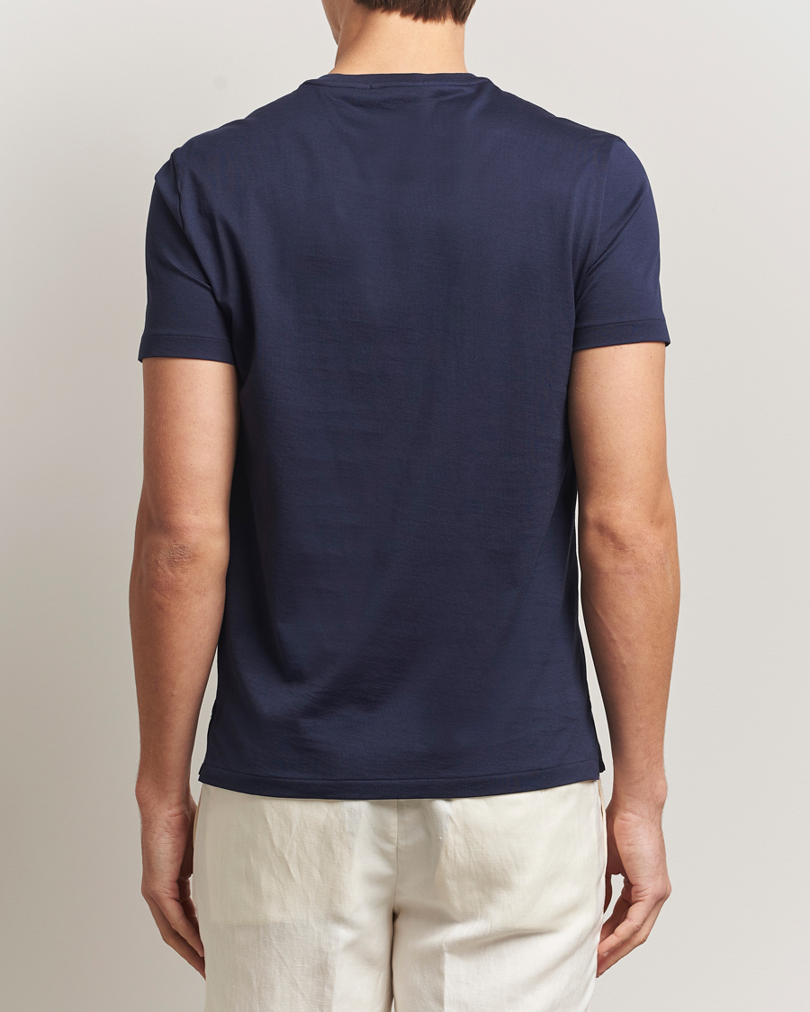 Herren | T-Shirts | Ralph Lauren Purple Label | Luxury Cotton T-Shirt Chairman Navy
