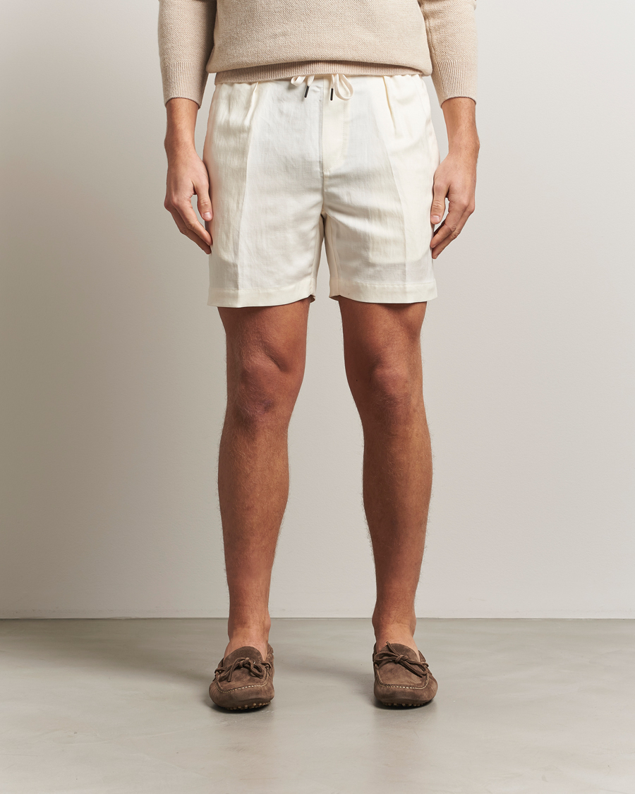 Herren | Shorts | Ralph Lauren Purple Label | Silk/Linen Drawstring Shorts Cream