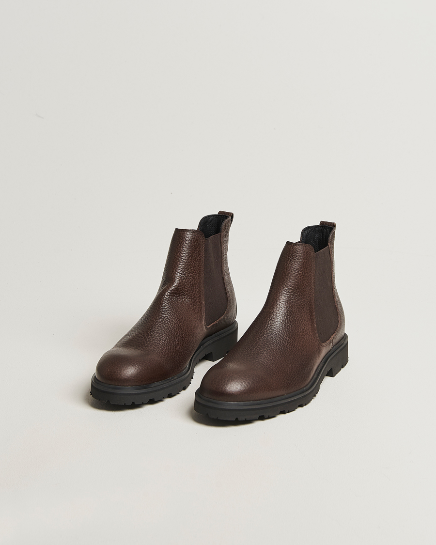 Herren | Boots | UBR | Thunder Chelsea Grained Leather Boot Dark Brown