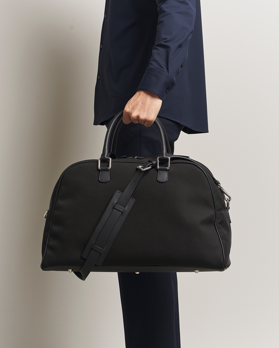 Herren | Taschen | Anderson's | Balistic Nylon/Leather Weekendbag Black