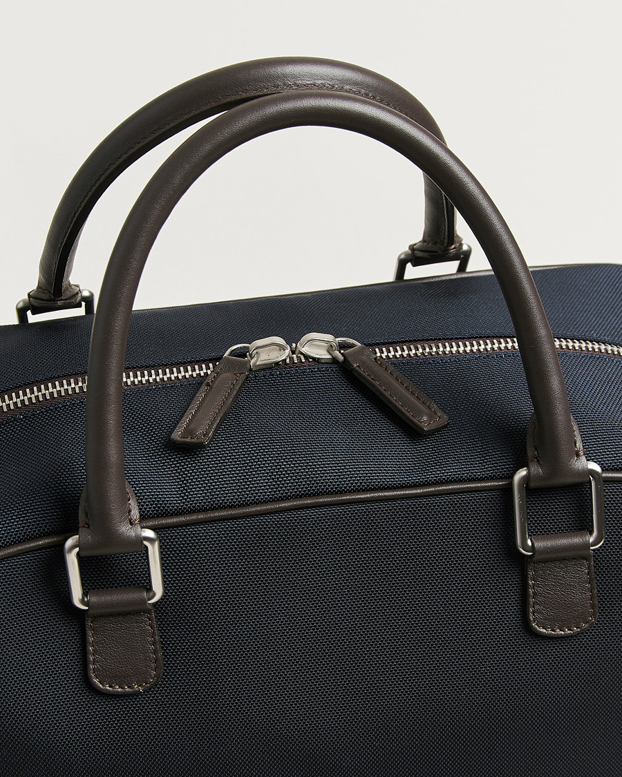 Herren | Taschen | Anderson's | Balistic Nylon/Leather Weekendbag Navy